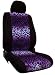 CUSTOM Honda Civic Seat Covers - FRONT FULL SET: Low Back Buckets w/ Adjustable Headrests (Hybrid) (2004-2009) - Neo-Sport Leopard Purple Print - Made in the USA
