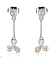 White Gold 0.45 CTW Color I-J SI1-SI2 Diamond Ladies Earrings. Length 19 mm. Total Item weight 1.2 g.