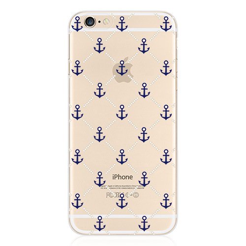 iPhone 6 Case, DECO FAIRY® Case Bumper Ultra Slim Translucent Silicone Clear Case Gel Cover for Apple iPhone 6 (Anchor Pattern Clear iPhone 6 Case)