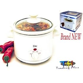 Elite Cuisine 1.5 Qt. Slow Cooker w/ Stoneware Pot