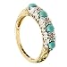 9ct Gold Ladies 203210/000/305 Diamond & Turquoise Set 1/2 Eternity Ring