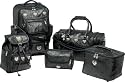 5pc Italian Stone Design Genuine Leather Luggage Set with Heart Conchos & Embossed Alligator Grain Design.
