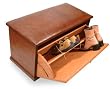 Cedar leather ottoman shoe chest, 'Nicanor'