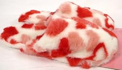 Charter Club Slippers Slip On Scuffs Hearts Multi Medium