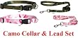 PINK - LARGE - Camo Nylon COLLAR AND LEAD SET