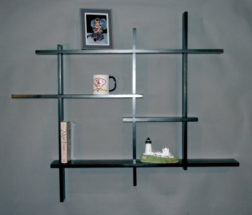 Deluxe Four Level Floating Shelf, Black