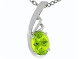 0.86 cts Genuine Peridot Pendant - 14kt White or Yellow Gold LIFETIME WARRANTEE