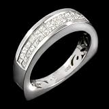 0.79 carat Princess Cut Diamond Wedding Band in 14 Karat Gold