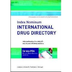 Index Nominum, International Drug Directory for your PDA, 1 CD-ROM Personal Digital Assistent Handheld. Ed. by Swiss Pharmaceutical Society