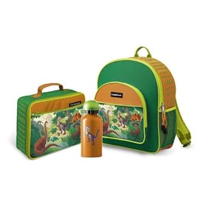 Crocodile Creek Backpack, Lunch Box and Water Bottle Set - Dinosaur Kingdom by