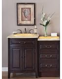 46.5 Bathroom Furniture LED Lighted Honey Onyx Top Single Sink Vanity Cabinet 726
