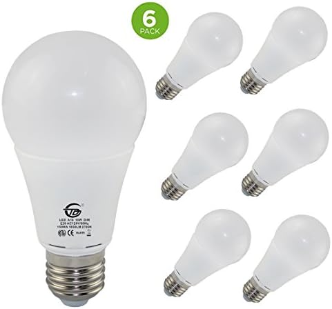 Gtlights 10W A19 E26 Dimmable Led Bulb,120V Indoor Lighting, 2700 Kelvin Soft White,Medium Base E26 Standard Bulb,1050LM.75W Incandescent Lamp Equivalent, Enery Saving Lamp,Pack of 6 Units