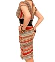 Blue Banana Orange and Red Clinch Dress
