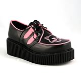 CREEPER 2 Inch Gothic Shoes Platform Creeper Shoe Black Pink Kitty Head Demonia CLEARANCE