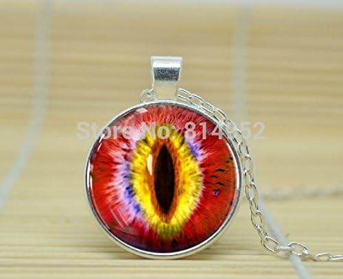 VintaStore Art Glass Necklace Red Dragon Eye Game Of Thrones Inspired Necklace Jewelry A4302