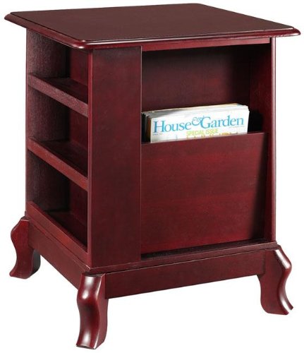 Traditional End Table With Magazine Rack, STATIONARY, MAHOGANY