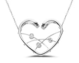 18 Kt White Gold Diamond Heart Shape Pendant Necklace