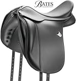 New Bates Wide Dressage Flocked Saddle Black 17.5" - Black, 17.5"