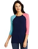 Minnie Rose Womens Color Block Pullover