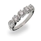 Sterling Silver Cubic Zirconia Single Wave Ring