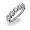 Sterling Silver Cubic Zirconia Single Wave Ring, 5