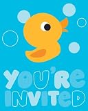 Creative Converting Lil' Quack Party Birthday or Baby Shower Invitations, 8 Count