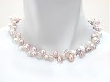 7-8mm Natural Pink Freshwater Pearls on Sterling Spiral Necklace with Toggle Closure 17