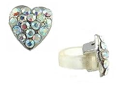 Cell Phone Charm - C21 - Antennae Jewelry - Crystal Heart ~ Clear AB