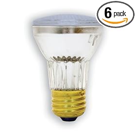 GE 82142-6 60-Watt Reveal with Halogen Floodlight PAR16 Light Bulb, 6-Pack by General Electric