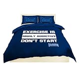 Plain Lazy Exercise Is Highly Addictive Double Duvet Cover OFFICIAL