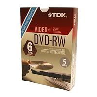 TDK DVD-RW 4X 4.7GB 5 Pack Rewriteable DVD