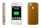 New Arrival Rechargable Charger Case 2200 mAh External Battery Mobile Power Bank Protective Rechargeable Backup Power Battery Portabe Power Pack for Apple Iphone 4 4S Gold Sold by Maxwell Global Trading