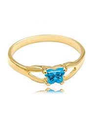 14k Yellow Gold ChildS December Blue Cubic Zirconia Birthstone Ring - Bfly