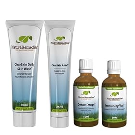 Native Remedies ClearSkin UltraPack, Contains ImmunityPlus, Detox Drops, ClearSkin-A Gel, ClearSkin FaceWash