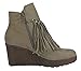 Pierre Dumas Ankle Bootie Little Wedge With Fringe Details MVE Shoes,