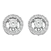 925 Stirling Silver Fancy CZ Stud Earrings title=