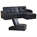 Ore International R8117BLK10 Three Piece Black Leather Sofa Bed Set with Storage