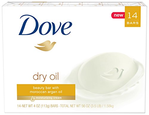 Dove 14 Piece Beauty Bar, Dry Oil, 4 Ounce