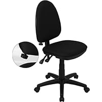Black Fabric Multi-Function Task Chair with Adjustable Lumbar Support - WL-A654MG-BK-GG