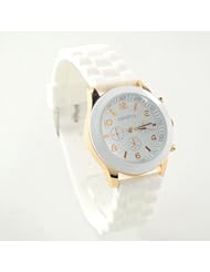 Pixnor® 2014 New Casual Watch Women Dress Watch White Silicone Band