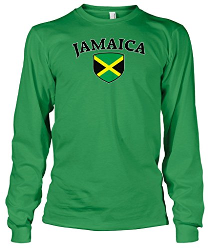Cybertela Jamaica Flag Crest Men's Long Sleeve T-shirt