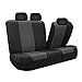 FH Group Three Row 8 Seater Cross Weave Fabric Car Seat Covers Airbag Compatible & Rear Split Bench - Universal Fit for Cars Trucks and SUVs Gray/Black