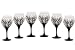 ArtisanStreet's Abstract Winter Design Balloon Wine Glasses. Set of 6. Hand Painted, Signed by Artisan.