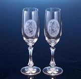 24% CRYSTAL BRIDE/GROOM FLUTES IN GIFT BOX