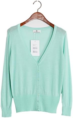 Latika Fashion all-matched super thin (19 Colors) V neck cardigan sweater for womens pink green