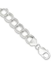 Sterling Silver Double Link Charm Bracelet
