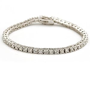 4.5 Carat Sterling Silver CZ Tennis Bracelet