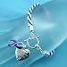 Purple Ribbon Cancer Awareness Toggle Bracelet w/ Silver Heart Charm