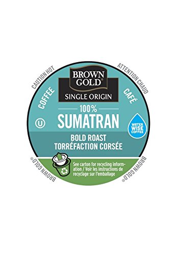 Brown Gold Single Origin Coffee, 100% Sumatran, 24 Count