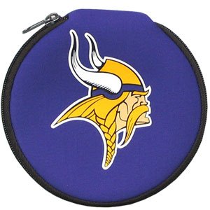 Our NFL Football Minnesota Vikings Neoprene CD/Blue Ray/DVD Zippered Cases Feature The Team Logo And Fit 12 discs.